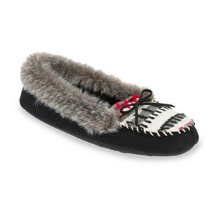 Dearfoams Women's Chalet Knit Memory Foam Moccasin Slippers