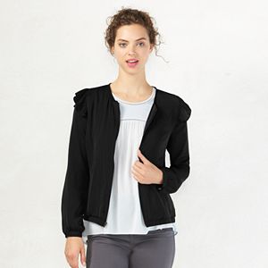 Women's LC Lauren Conrad Ruffle Bomber Jacket