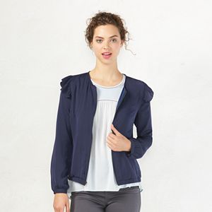 Women's LC Lauren Conrad Ruffle Bomber Jacket