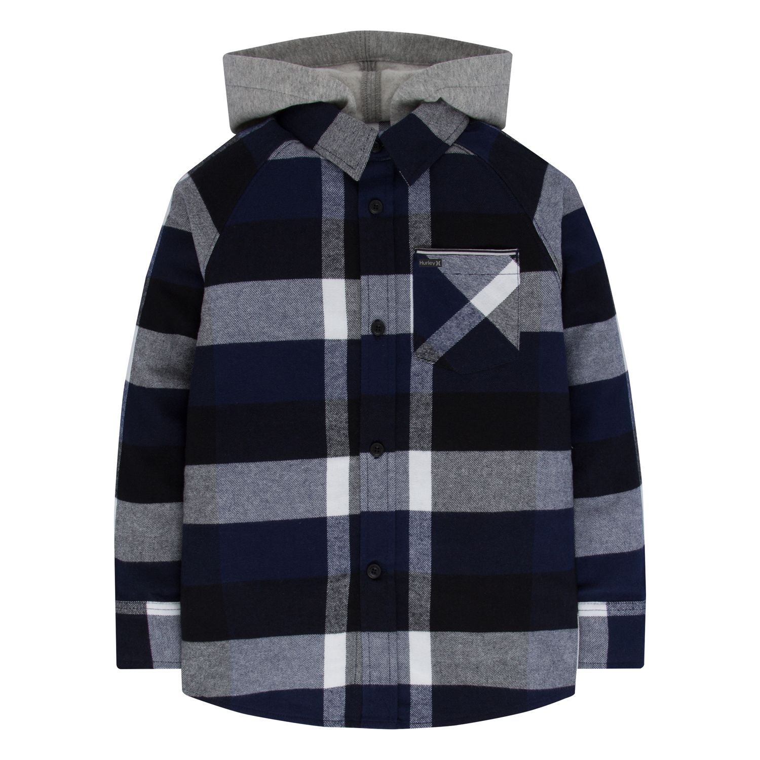 hurley flannel hoodie