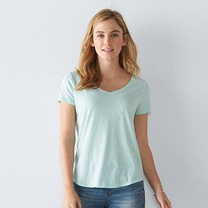 Petite SONOMA Goods for Life™ Essential Print V-Neck Tee