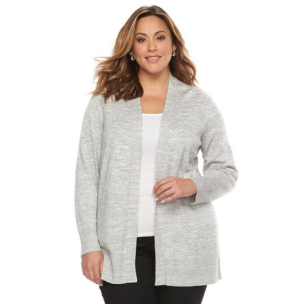 Plus Size Croft & Barrow® Open-Front Cardigan