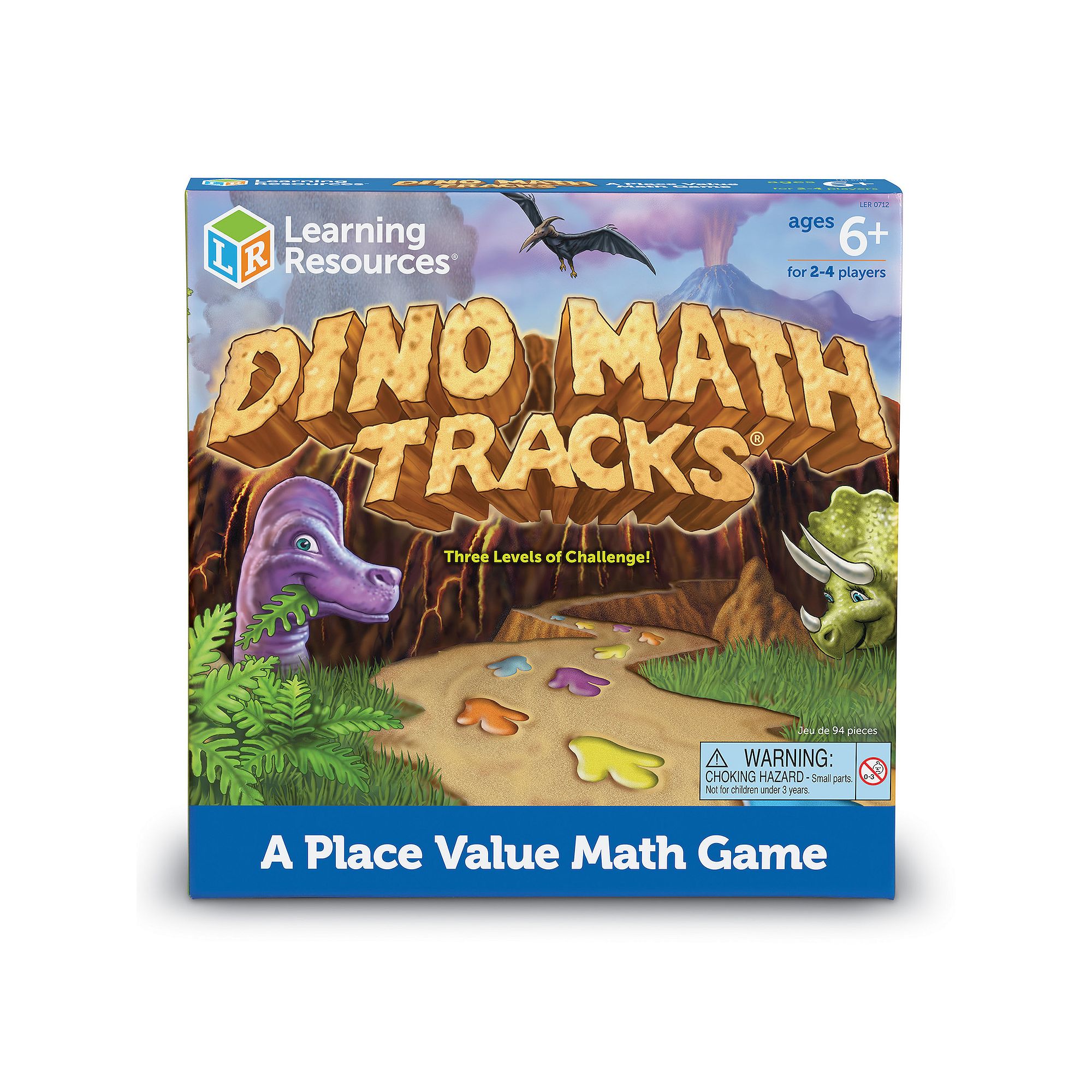 Learning Resources Dino Math Tracks Place Value Game, Multicolor