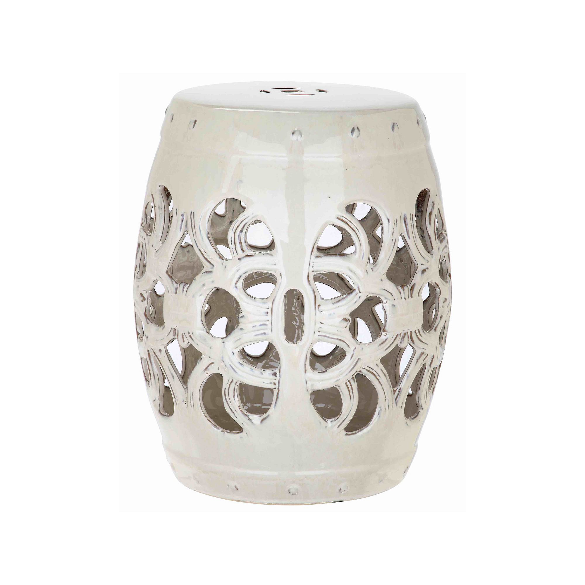 Safavieh Imperial Vine Garden Stool, Ivory