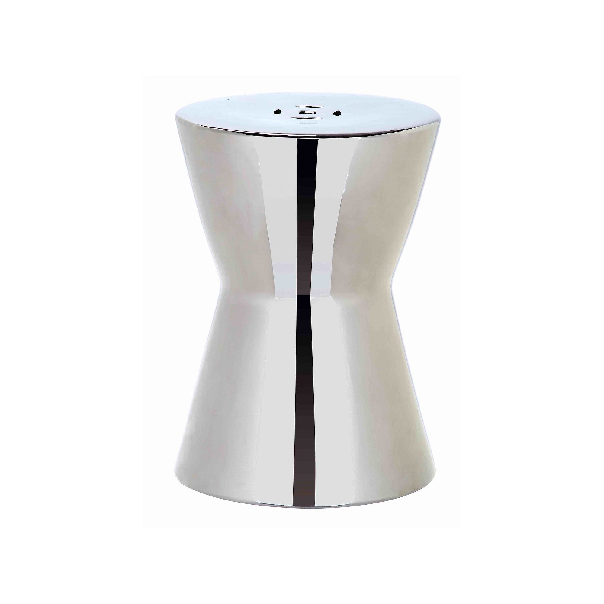 Safavieh Liana Silver Tone Garden Stool, Plated Silver