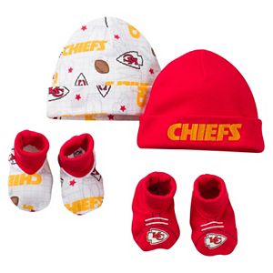 Baby Kansas City Chiefs 4-Piece Cap & Crib Shoes Set