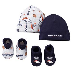 Baby Denver Broncos 4-Piece Cap & Crib Shoes Set