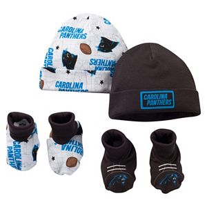 Baby Carolina Panthers 4-Piece Cap & Crib Shoes Set