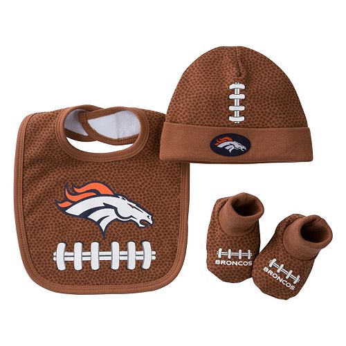 Baby Denver Broncos 3 Piece Cap Crib Shoes Bib Set