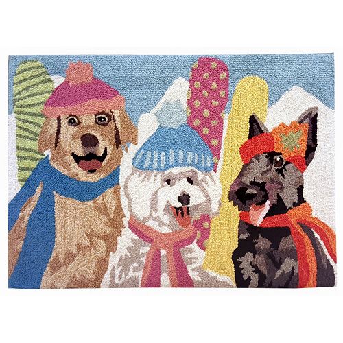 Trans Ocean Imports Liora Manne Frontporch Ski Dogs Indoor Outdoor Rug