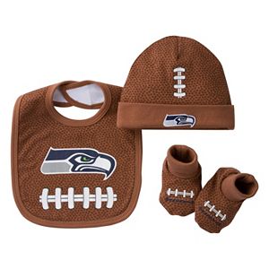 Baby Seattle Seahawks 3-Piece Cap, Crib Shoes & Bib Set