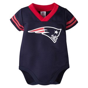Baby New England Patriots Dazzle Bodysuit