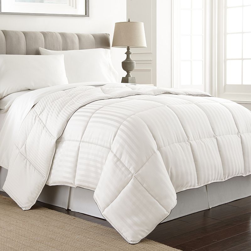 UPC 645470164434 product image for Dobby Stripe Reversible Down Alternative Comforter, White | upcitemdb.com