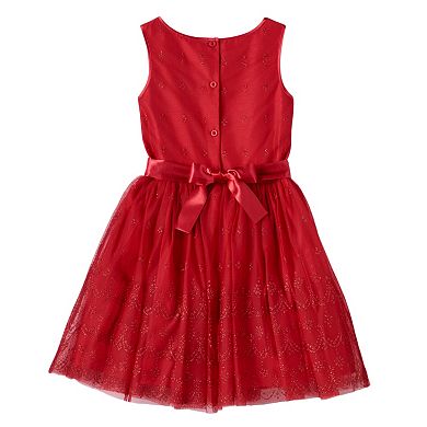 Girls 7-16 Lilt Red Glitter Mesh Dress