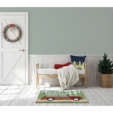 Liora Manne Frontporch Woody Wonderland Pine Indoor Outdoor Rug