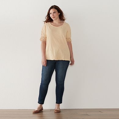 Plus Size Sonoma Goods For Life® Lace-Accent Top