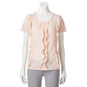 Women's LC Lauren Conrad Crochet Ruffle Tee