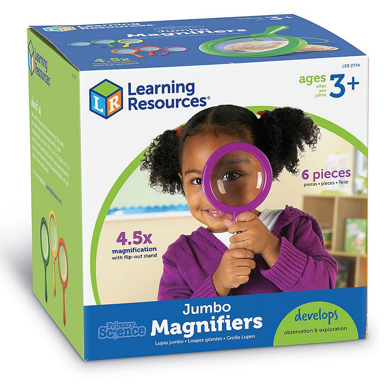 Learning Resources Primary Science Jumbo Magnifiers 6-piece Magnifying Glas