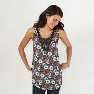 Women's LC Lauren Conrad Print Lace Tank