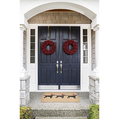Liora Manne Frontporch Three Dogs Christmas Indoor Outdoor Rug