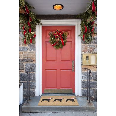 Liora Manne Frontporch Three Dogs Christmas Indoor Outdoor Rug
