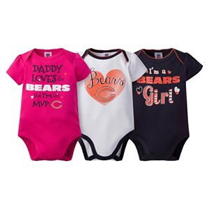 Baby Girl Chicago Bears 3-Pack Bodysuits