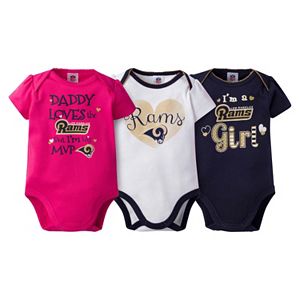 Baby Girl Los Angeles Rams 3-Pack Bodysuits