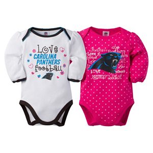 Baby Girl Carolina Panthers 2-Pack Bodysuits