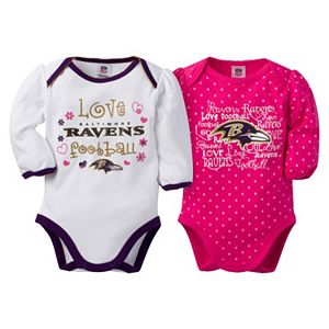 Baby Girl Baltimore Ravens 2-Pack Bodysuits