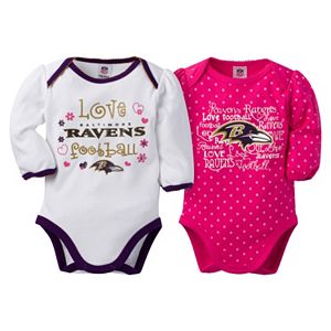 Baby Girl Baltimore Ravens 2-Pack Bodysuits