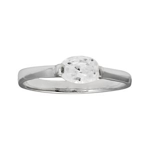 Kids' Sterling Silver Cubic Zirconia Ring