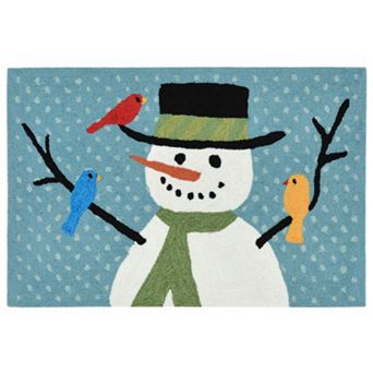 Liora Manne Frontporch Snowman and Friends Indoor Outdoor Rug