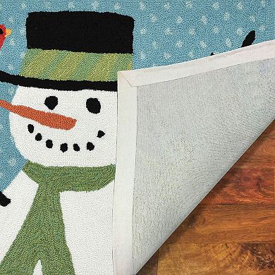 Liora Manne Frontporch Snowman and Friends Indoor Outdoor Rug 