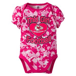 Baby Girl Kansas City Chiefs Loves Football Camo Bodysuit