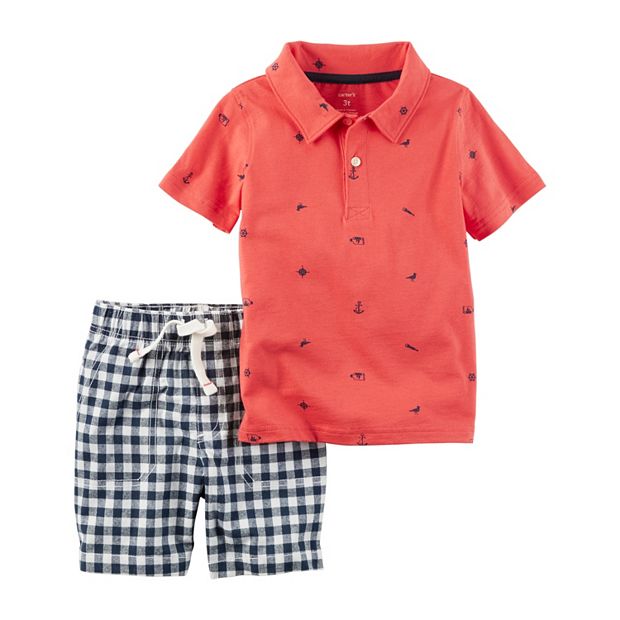 Toddler Baby Boys Checkerboard Plaid Print Short Sleeve Button Down Shirts  and Shorts Set Summer Outfits 0-24 Months 