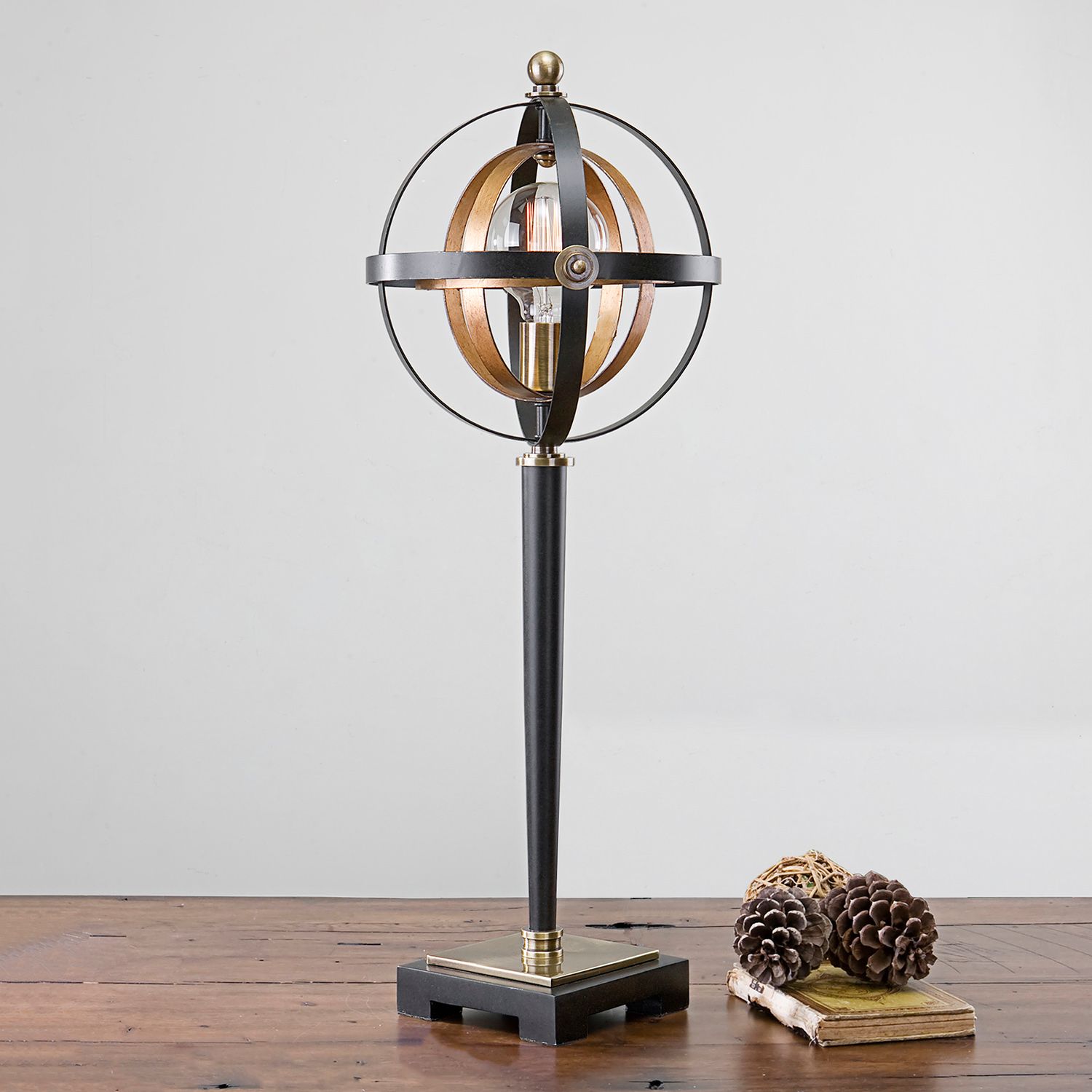 metal sphere table lamp
