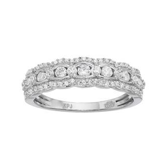 Simply Vera Vera Wang 14k White Gold 1/2 Carat T.W. Diamond Scalloped Wedding Ring