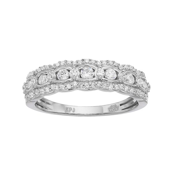 .52ct Diamond Braid 18k White Gold Wedding Band Ring