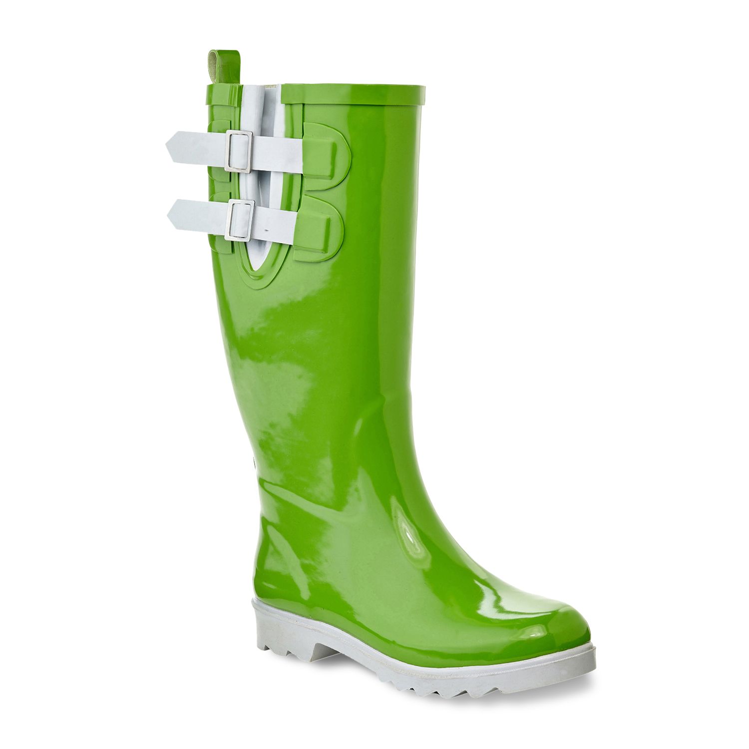 womens green rubber boots