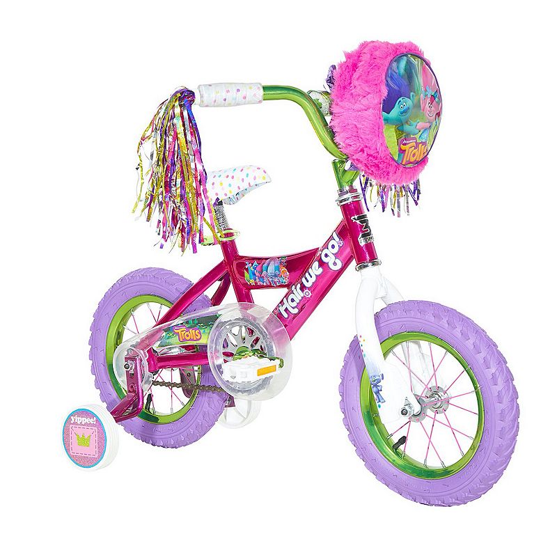 DreamWorks Trolls 12-Inch Kids Bike with Training Wheels, Purple, 12