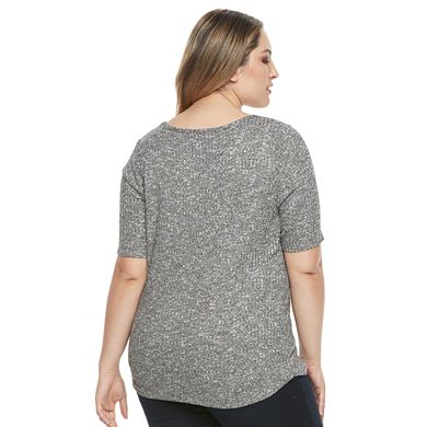 Plus Size Apt. 9® Ribbed Elbow Sleeve Top