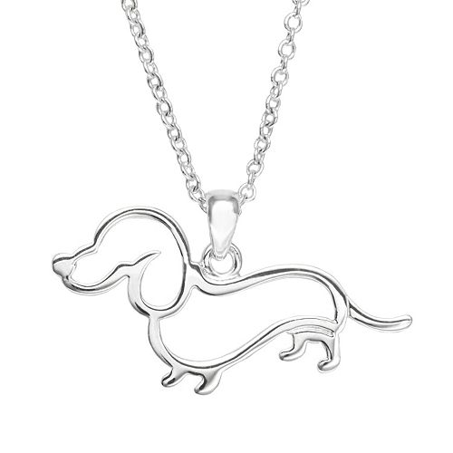 Silver Plated Dachshund Pendant Necklace