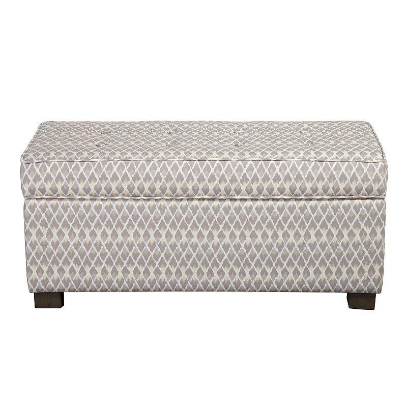HomePop Printed Storage Ottoman, Grey