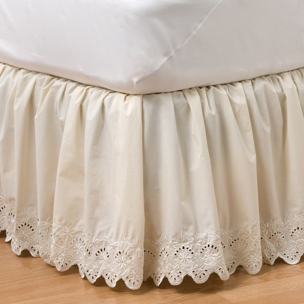 Home Classics Eyelet Bedskirt Cal King, Split Cal King Adjustable Bed Skirts