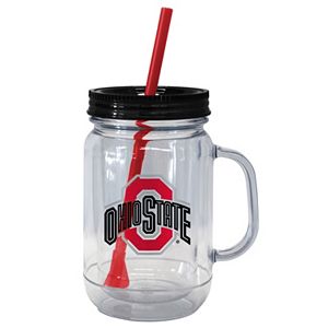 Boelter Brands Ohio State Buckeyes 20-Ounce Plastic Mason Jar Tumbler