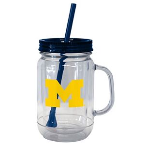 Boelter Brands Michigan Wolverines 20-Ounce Plastic Mason Jar Tumbler