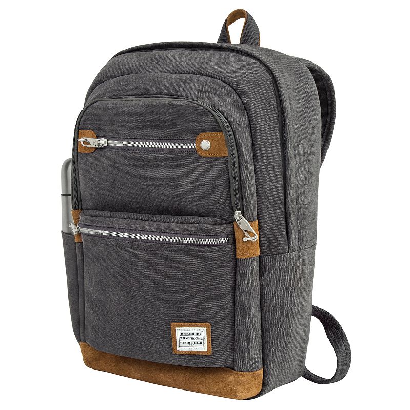 Travelon Anti-Theft Heritage RFID-Blocking Laptop Backpack, Grey