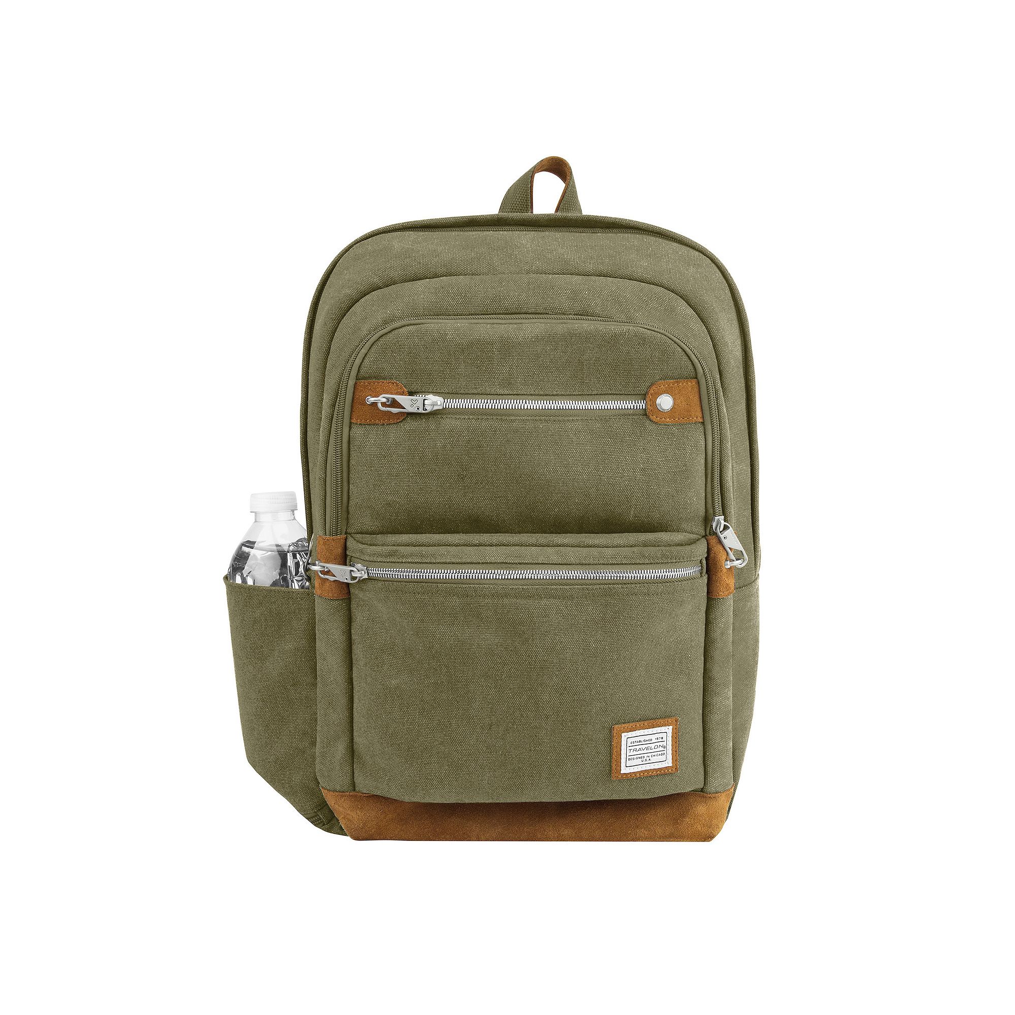Travelon Anti-Theft Heritage RFID-Blocking Laptop Backpack, Green
