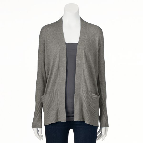 Women's Sonoma Goods For Life® Solid Ribbed Trim Cardigan