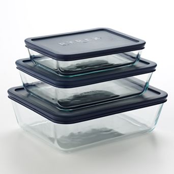 Pyrex Simply Store Plus 6 pc Rectangular Glass Food Storage Set